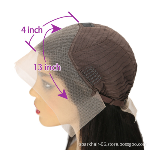 13x4 13*6 Lace Front Wig Natural color 100% Human Hair Wig in Different Wave Wholesale Factory Price Raw Indian hair lace front